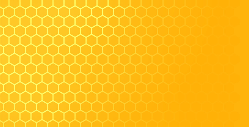 yellow hexagonal honeycomb mesh pattern with text space